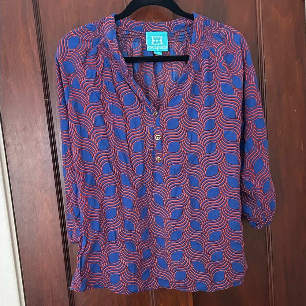 Escapada Women's Top in orange and blue